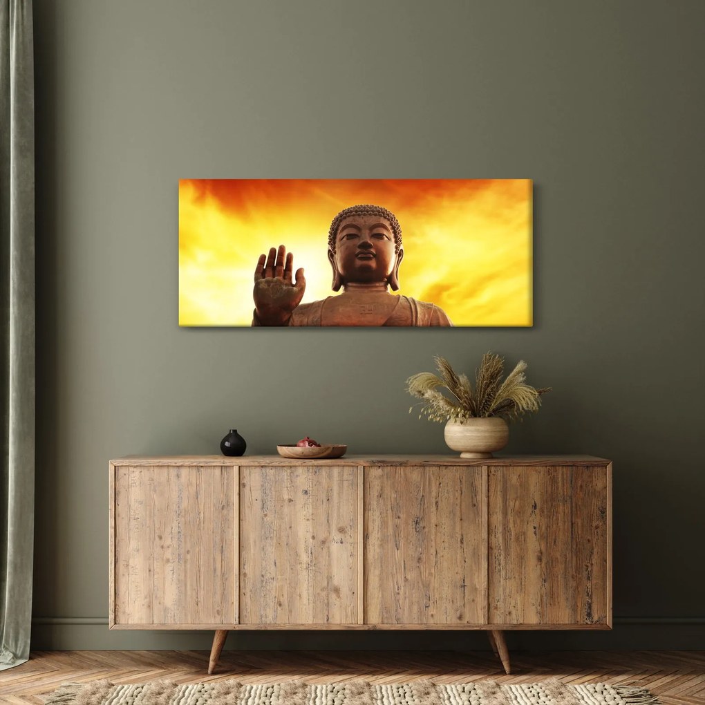 Kép - Buddha piros és sárga háttérrel (120x50 cm)