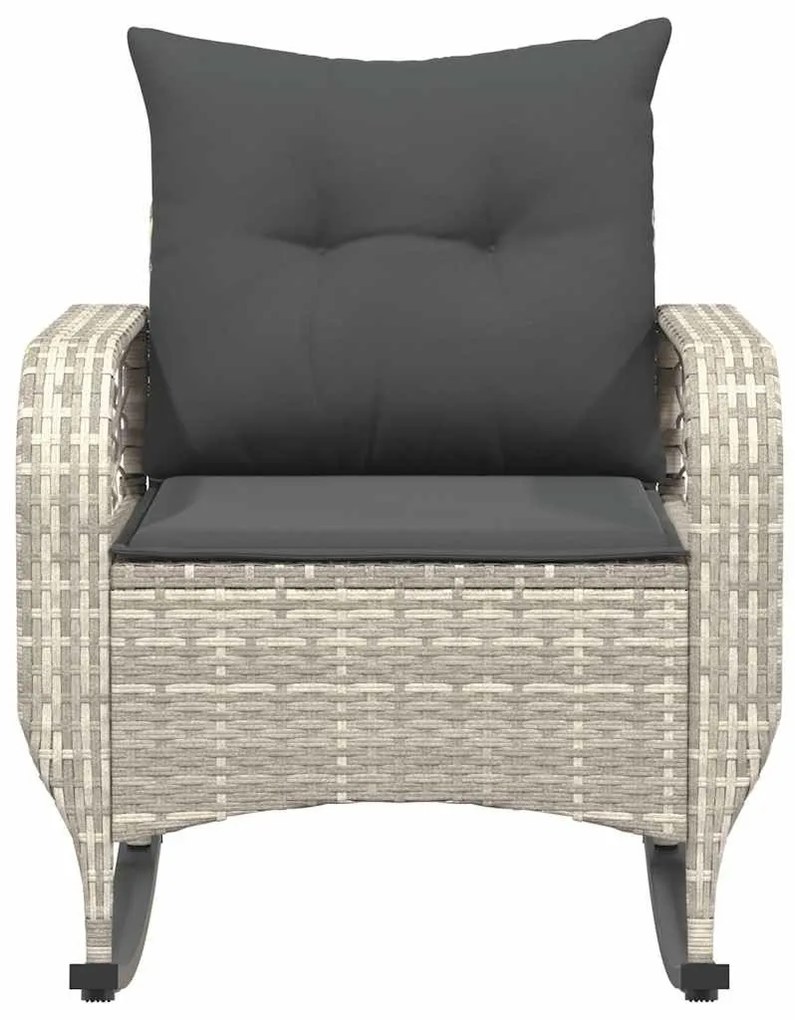 szürke polyrattan kerti hintaszék párnákkal