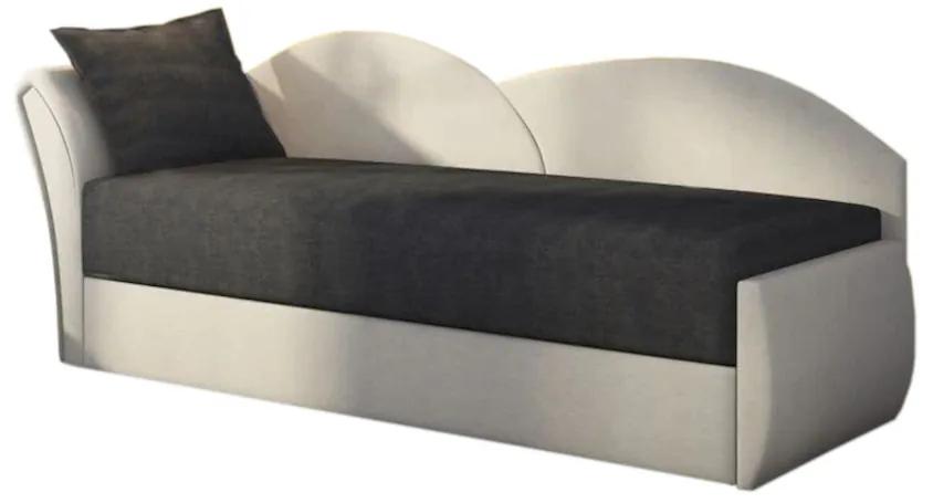 RICCARDO kinyitható kanapé, 200x80x75 cm, fekete + szürke, (alova 04/alova 10), balos