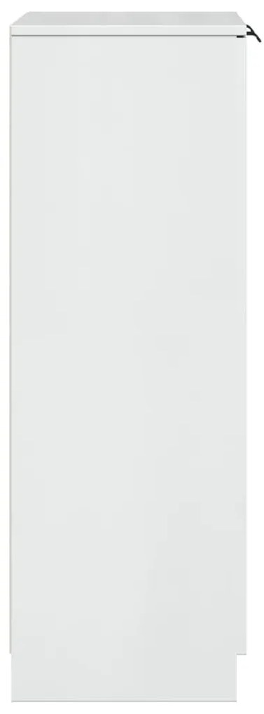 magasfényű fehér szerelt fa cipősszekrény 59 x 35 x 100,5 cm