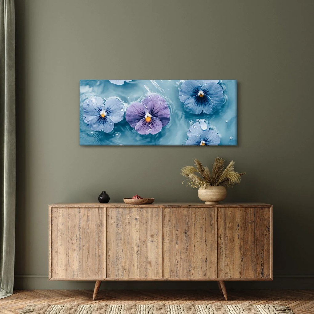 Kép - Ibolyák a vízben (120x50 cm)