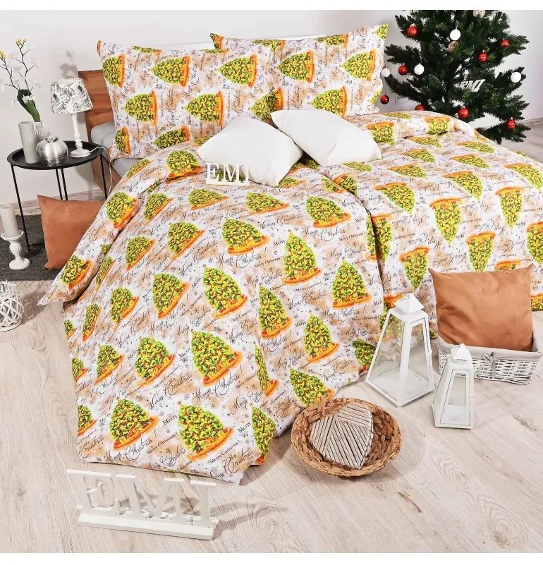 EMI Shasa karácsonyi pamut ágyneműhuzat, A standard egyszemélyes ágy szett tartalma: 1x 140x200 + 1x 70x90