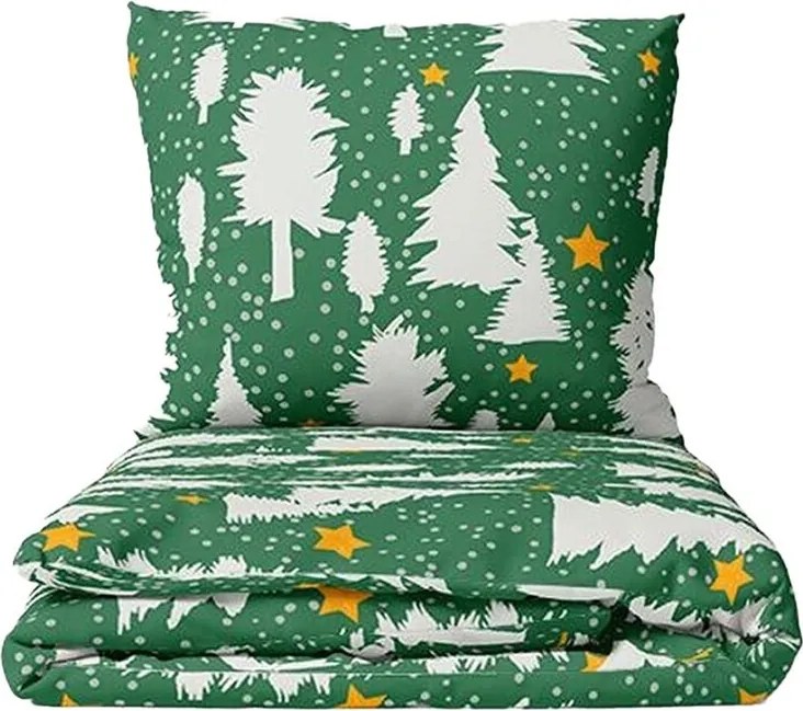 Pamut deluxe ágynemű KARAMA GREEN WOODS 140x200 cm