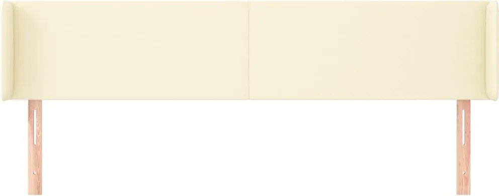 krémszínű műbőr szárnyas fejtámla 163x16x78/88 cm