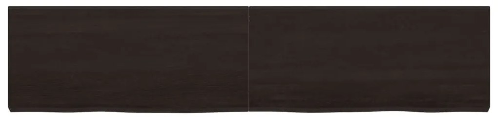 sötétbarna kezelt tömör tölgyfa fali polc 180 x 40 x (2-6) cm