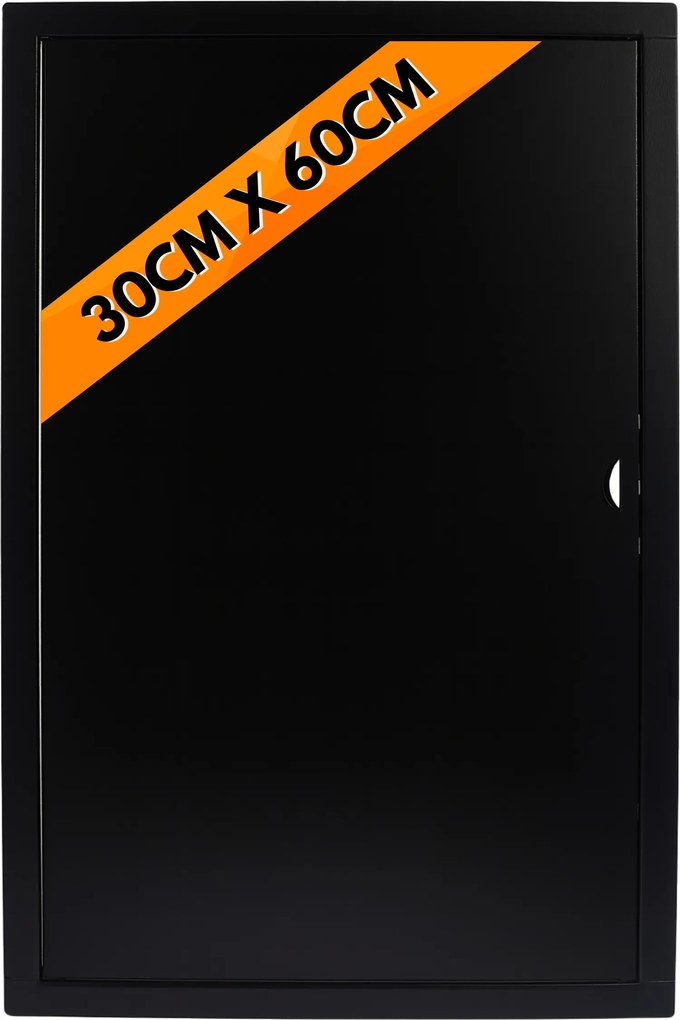 Fém Revíziós Ajtó Fekete, Pattintós, Revíziós Ajtó, 30x60cm