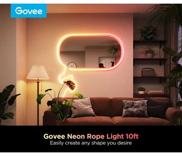 Govee - Neon 2 MATTER rugalmas RGBIC LED szalag, 3 m-es, Wi-Fi