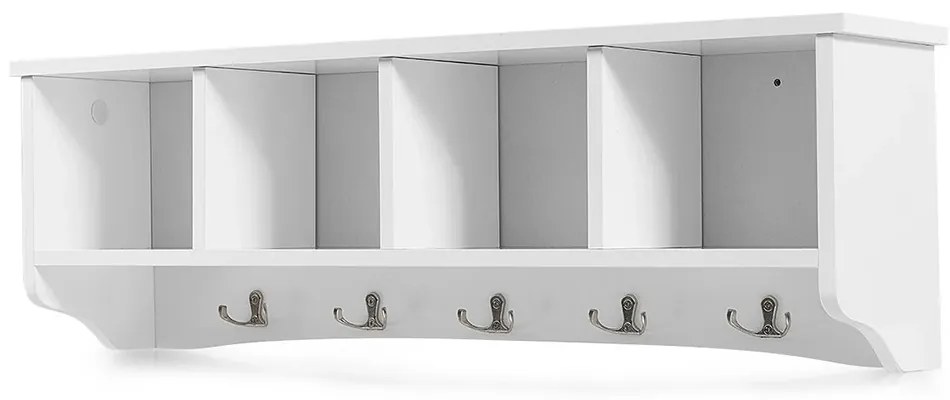 Falra szerelhető fogas tárolórekeszekkel