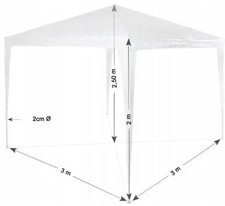 HOLLA GARDEN Kerti pavilon 3 x 3 x 2,5 m - kék