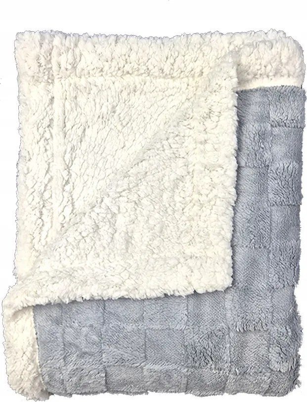 Mikroplüss takaró bárány/juh mintával 160x200cm Világos szürke kockás