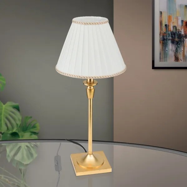 Orion LA 4-1049/1 - Asztali lámpa FONSA 1xE27/60W/230V fehér/arany