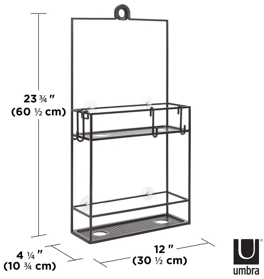 Fekete függő acél fürdőszobai polc Cubiko – Umbra