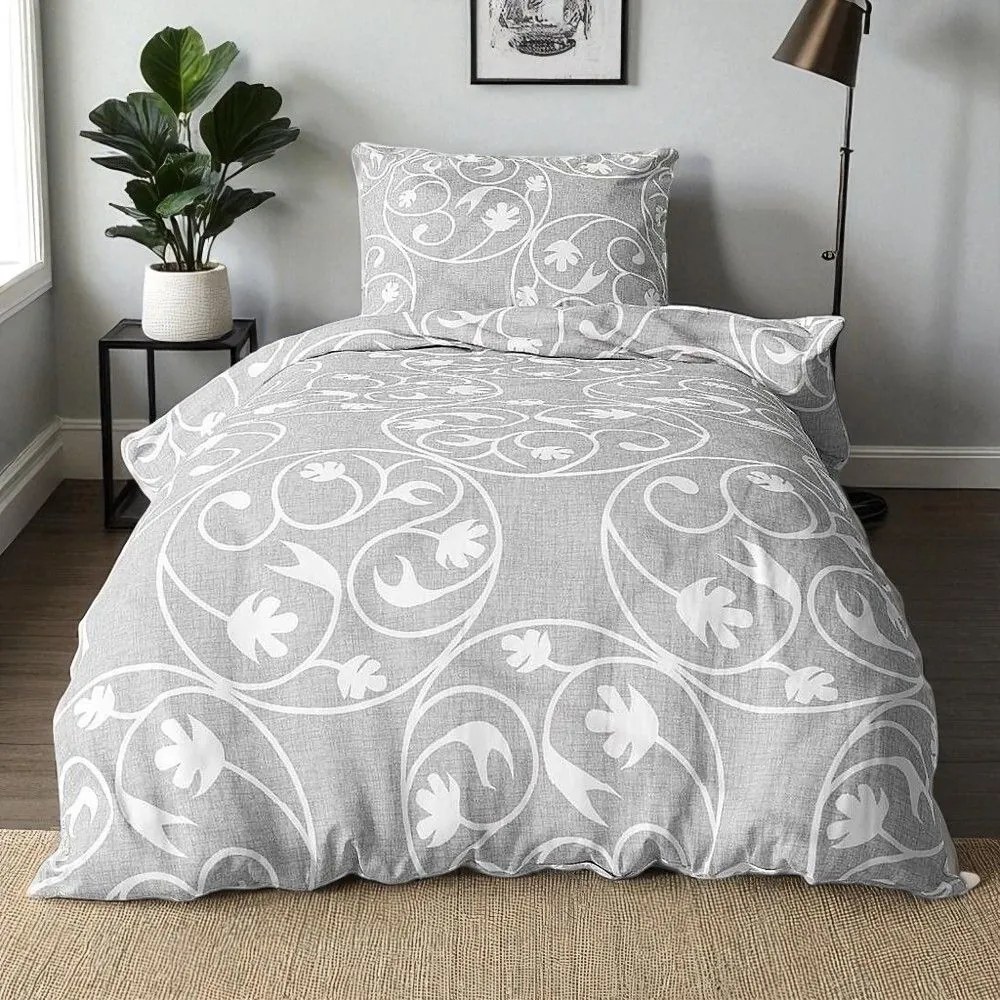 Pamut ágynemű ARZA GREY 4 részes 140x200 cm