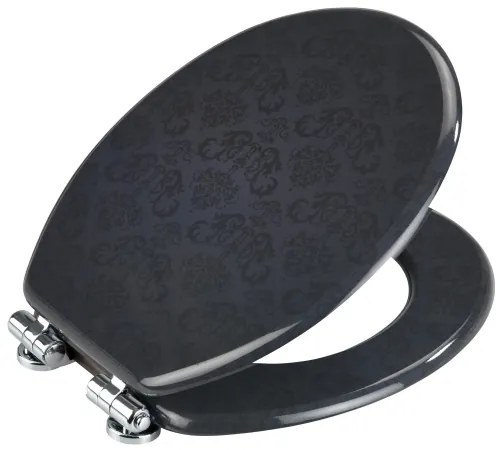 WENKO 22977100-WC-ülőke BELLEVUE 35,5x42,5 cm antracit/ezüst