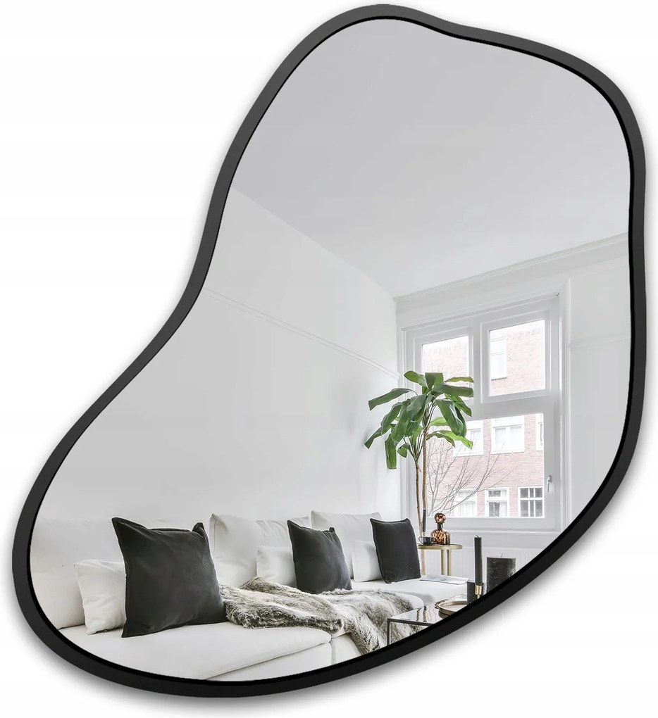 Tükör fekete keretben Kvarc 141X150 organikus falra szerelhető