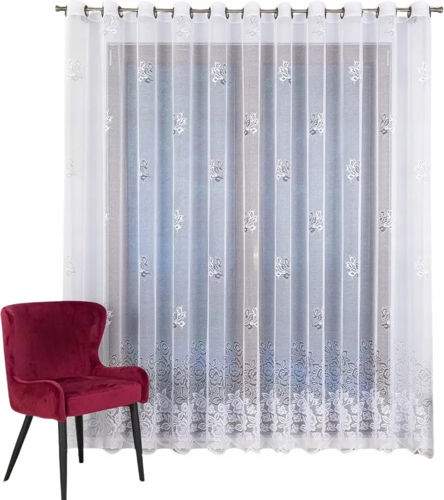 Finom Átvezető Függöny, Hosszú Rózsaszín Mintás 250x215