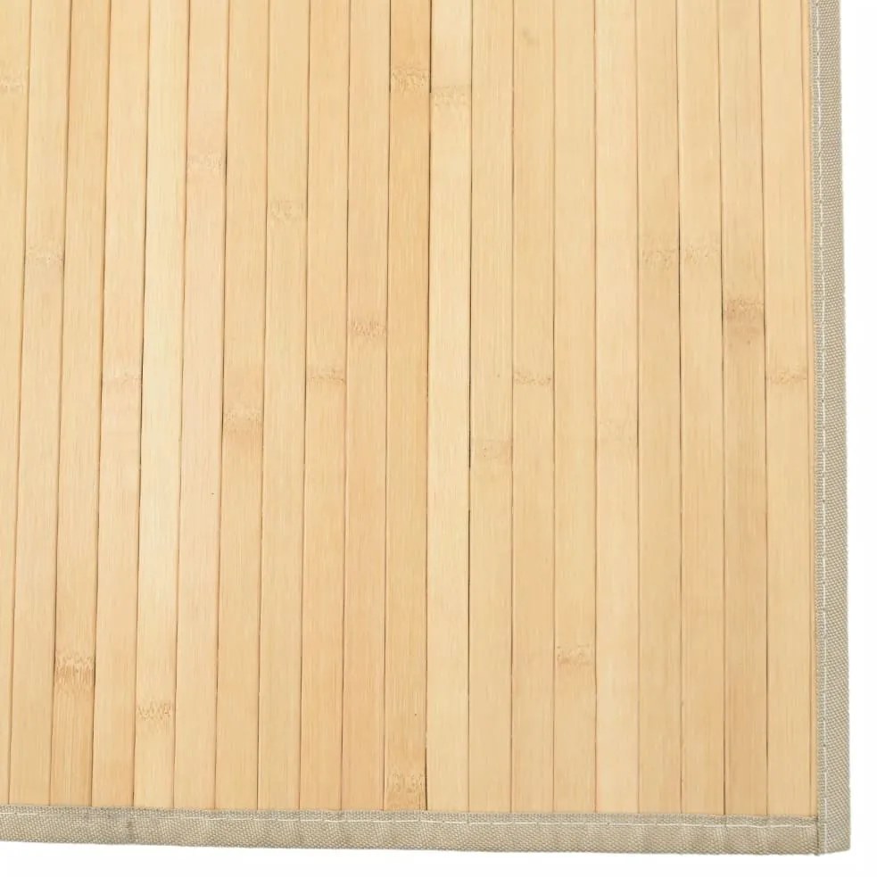 négyszögletű világos természetes bambusz szőnyeg 80 x 200 cm