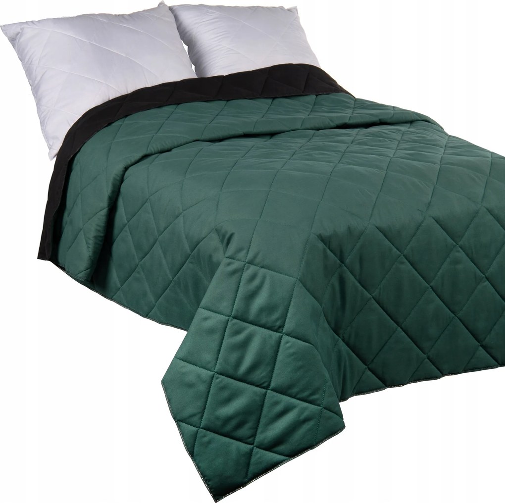 Ágytakaró 90x200 Steppelt Kétoldalas Kapa pléd Zöld-fekete