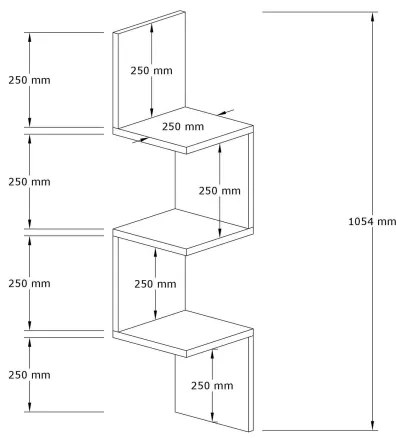 Sarokpolc ZIKZAK 105,5x25 cm barna