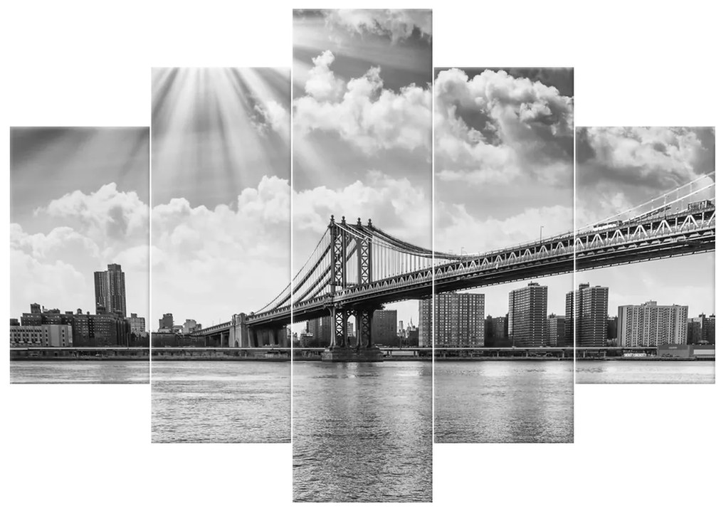Gario Vászonkép Brooklyn New York - 5 részes Méret: 125 x 70 cm
