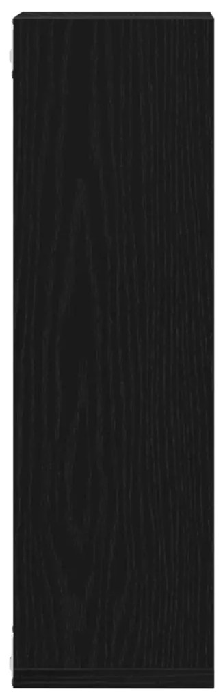 Fali Polc 2 db Fekete Tölgy 50x15x85 cm Műanyag