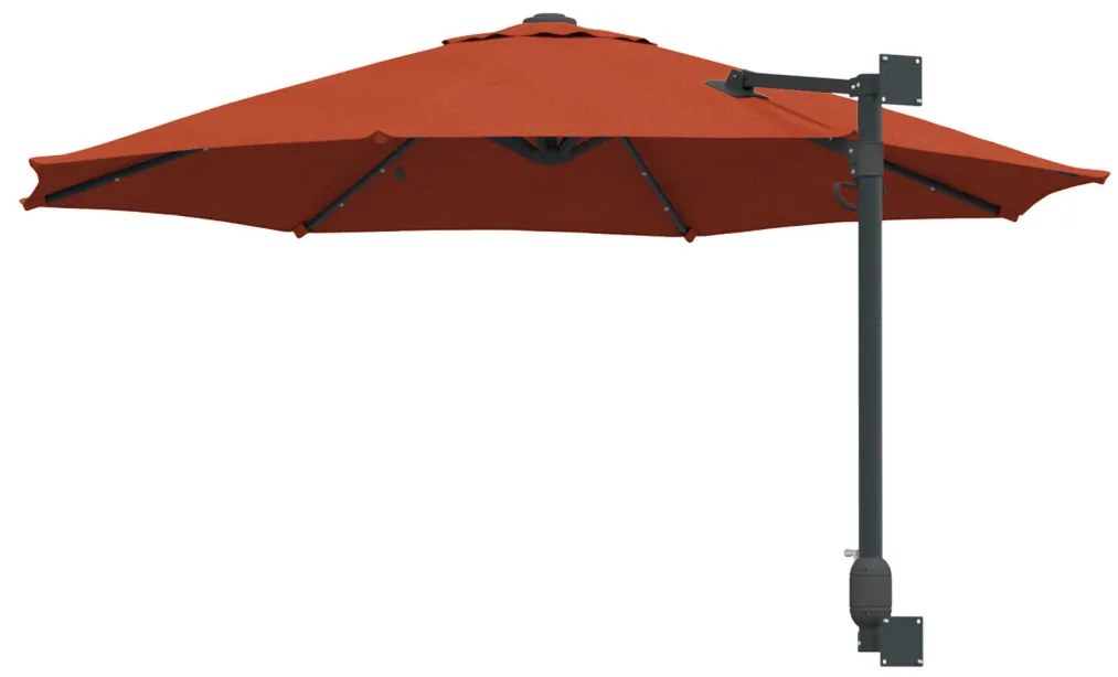 Falra Szerelhető Kert Napernyő LED-del Terrakotta 248 cm