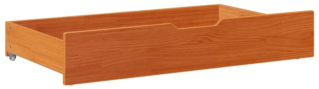 vidaXL 2 db viaszbarna tömör fenyőfa ágy alatti fiók 95 x 55 x 17 cm