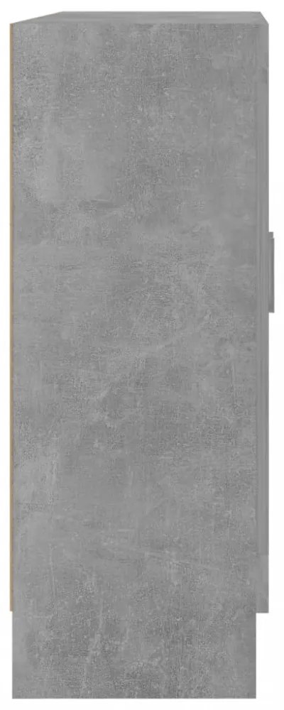 betonszürke szerelt fa vitrinszekrény 82,5 x 30,5 x 80 cm
