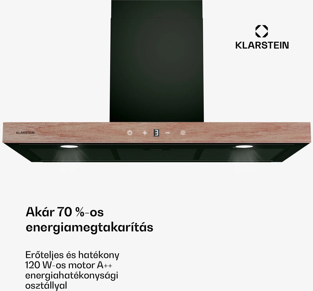 Klarstein ZenFusion T páraelszívó, 881,6 m³/h, A++, 210 W DC, 47 dB, elszívás/recirkuláció