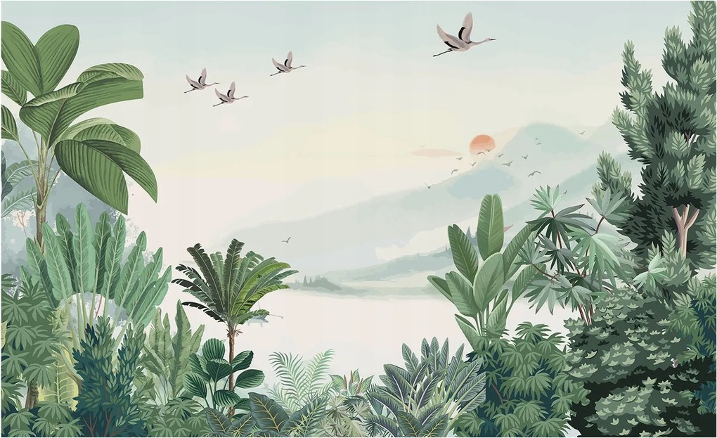 Fotótapéta Fali tapéta Hálószoba Nappali Trópusi oázis 416x254 Ragasztó