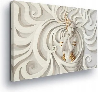 Vászonkép 100x75 Absztrakt térfogat hullám nő Medúza arany misztika művészet