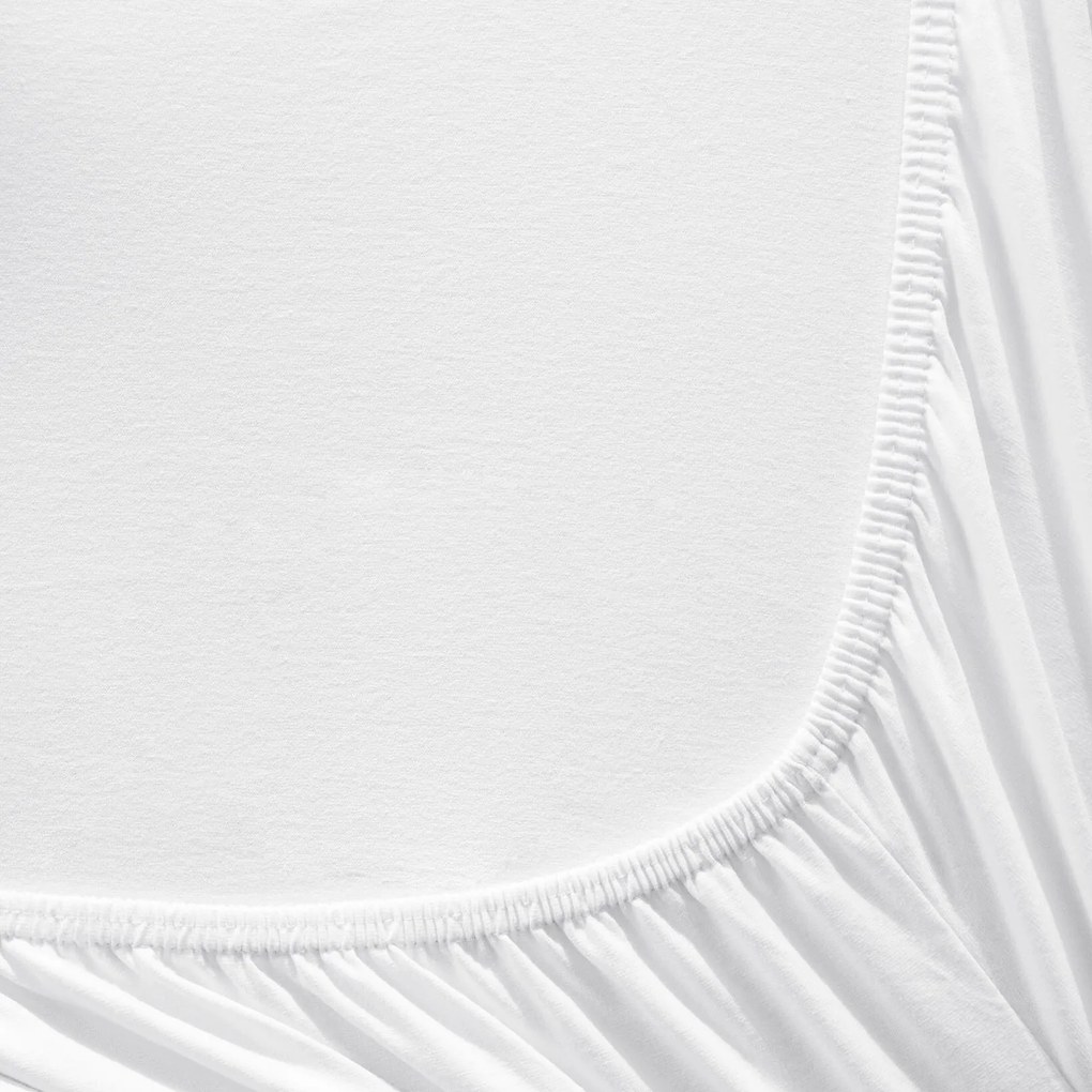 Goldea jersey gumis lepedő - fehér 180 x 200 cm