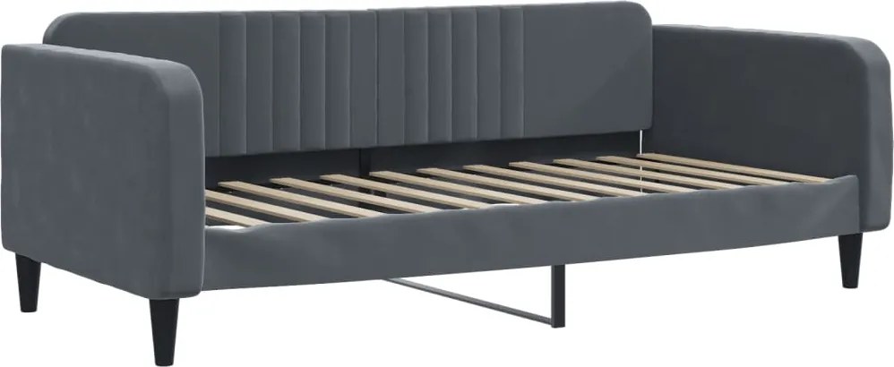 vidaXL sötétszürke bársony kanapéágy 90x200 cm
