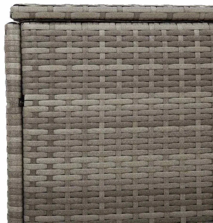 szürke polyrattan kerti tárolóláda 110x50x58 cm