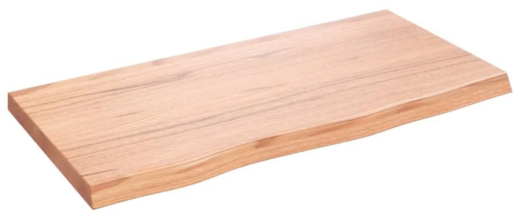 világosbarna kezelt tömör tölgyfa fali polc 80x40x(2-4) cm