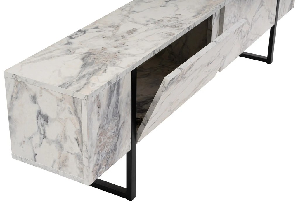 TV szekrény Serenity - Fressia Marble, Fekete