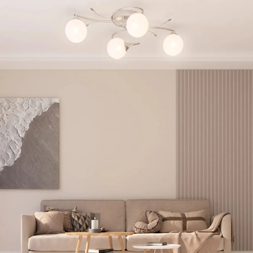 mennyezeti lámpa kerek üvegburákkal 4 db G9 LED-lámpához