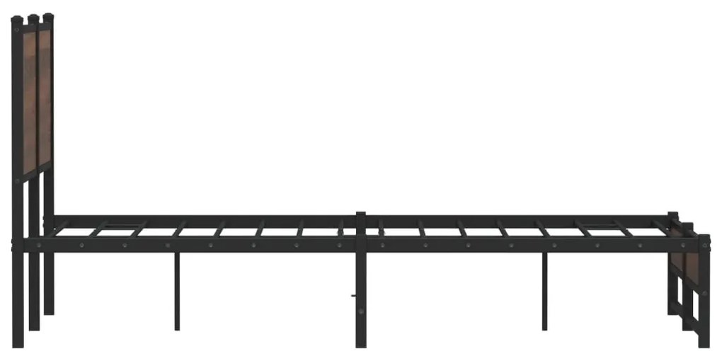 barna tölgy színű fém ágykeret matrac nélkül 120 x 200 cm