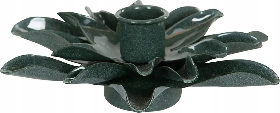 Gyertyatartó Virág teamécses zöld átm. 14cm