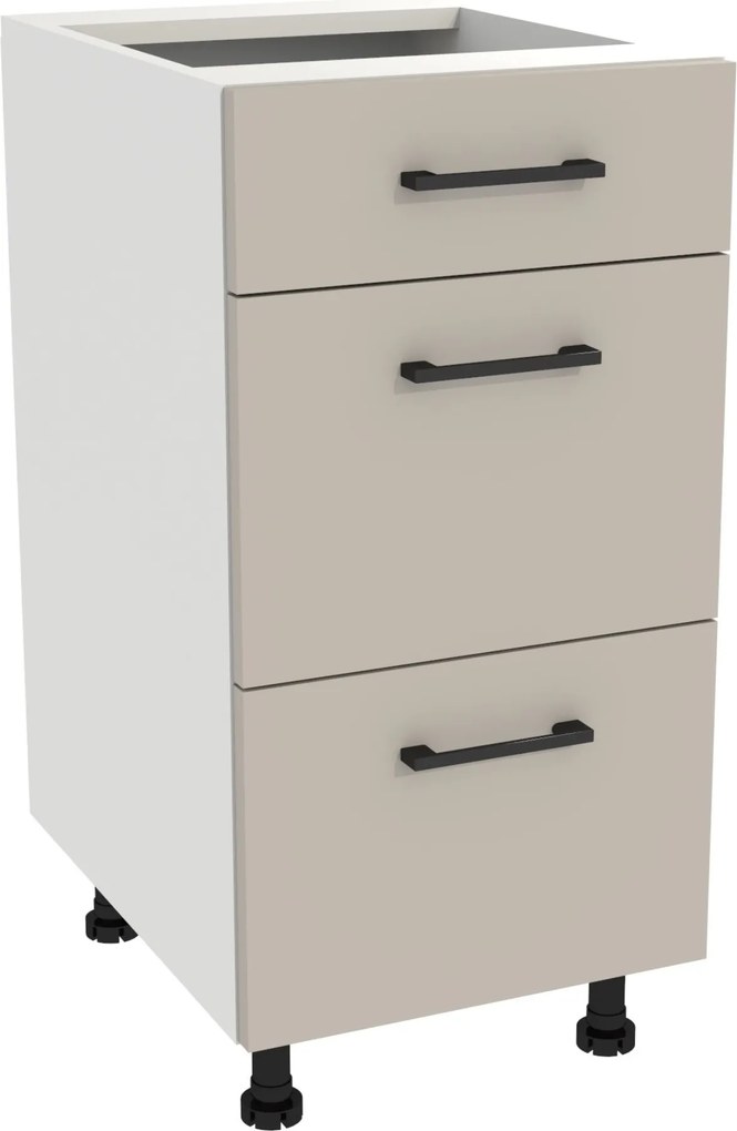 Konyhaszekrény fiókokkal Slim 40 Capri Fehér front Kasmír matt