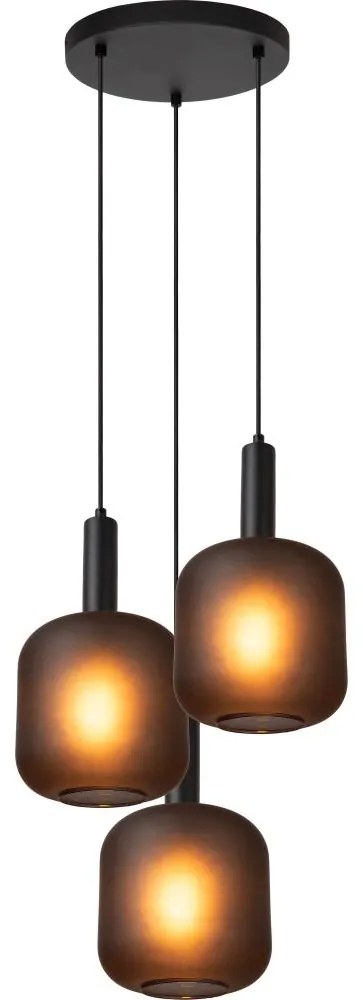 Lucide 45405/13/30 - Csillár zsinóron ELOISE 3xE27/40W/230V fekete