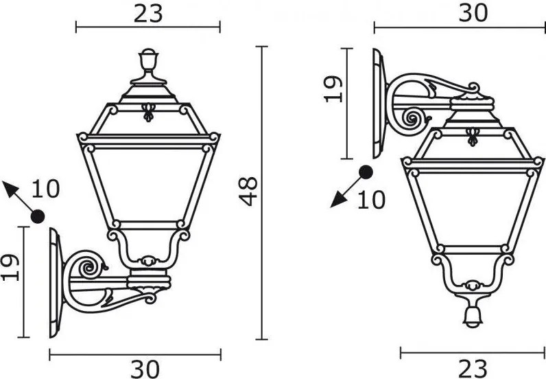 NOVOLUX 149B-G05X1A-02 INDURA MINI Klasszikus Kültéri Fali Lámpa Fekete, Átlátszó E27 IP55
