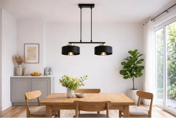 Brilagi - Kábelen függő csillár SPRING 2xE27/60W/230V fekete/arany