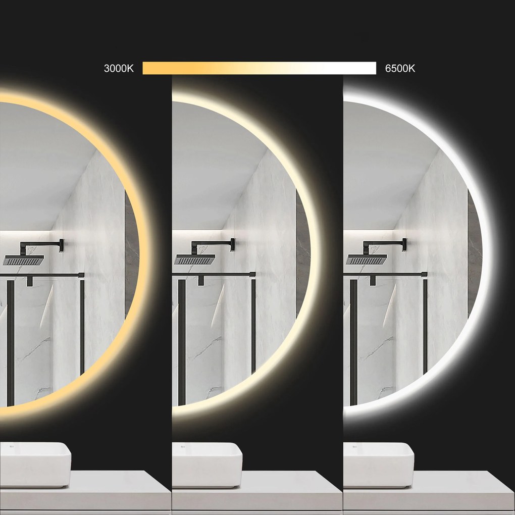 Tutumi, kerek LED tükör 80cm HZJ080, HOM-02801