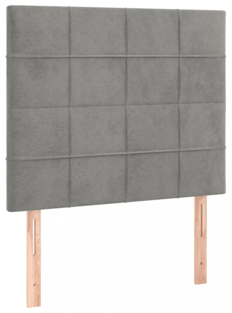 világosszürke bársony ágykeret matrac nélkül 90x200 cm