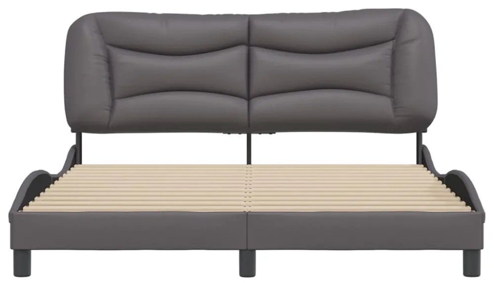 szürke műbőr ágykeret matrac nélkül Hvar 160x200 cm