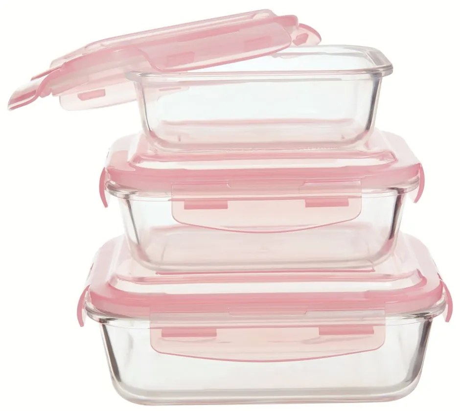 Üveg élelmiszertartó doboz szett 3 db-os Freska – Premier Housewares