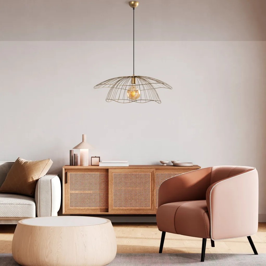 Mantar 6503-XL arany fém függőlámpa, Ø70 cm