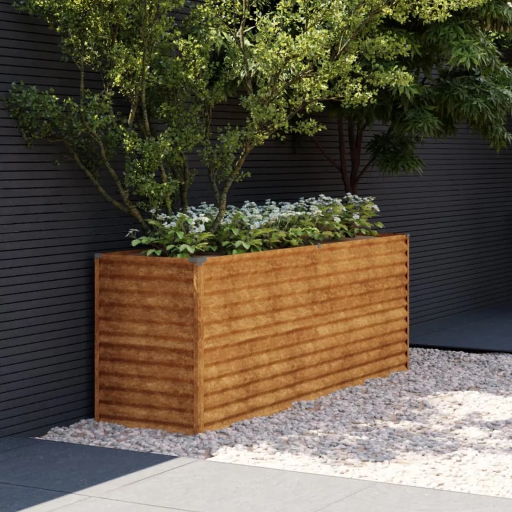 vidaXL corten acél kerti magaságyás 196 x 50 x 69 cm
