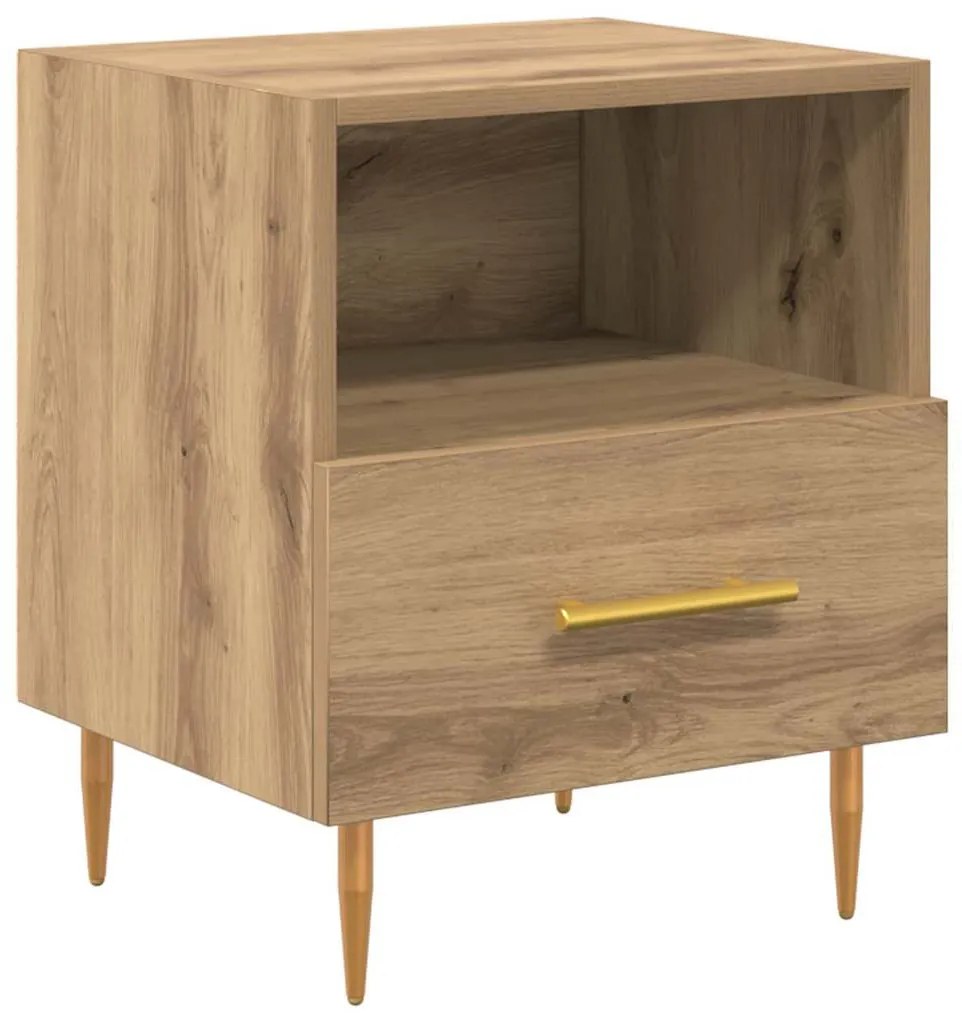 Éjjeli asztal fiókkal 2 pcs Barna 40 x 35 x 47.5 cm Faanyag